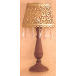 Nástenná dekoratívna kovová lampa zlatá / hnedá